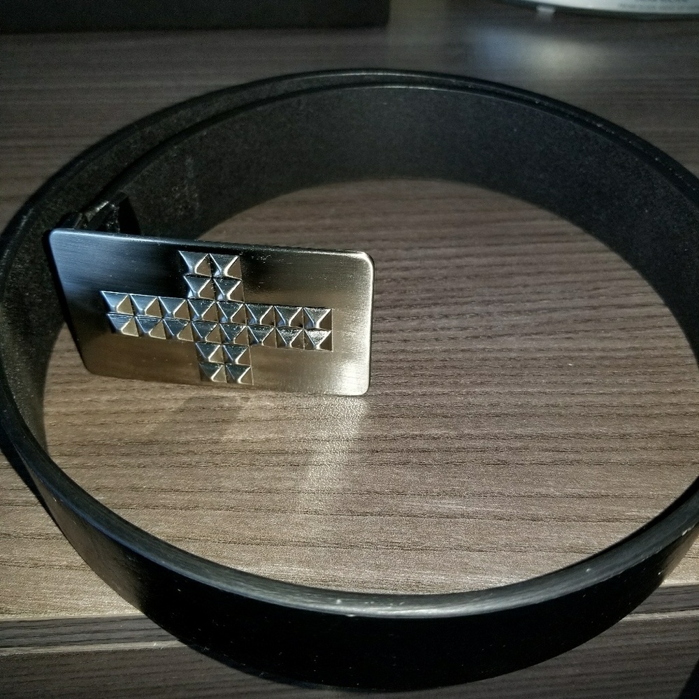 Black leather belt